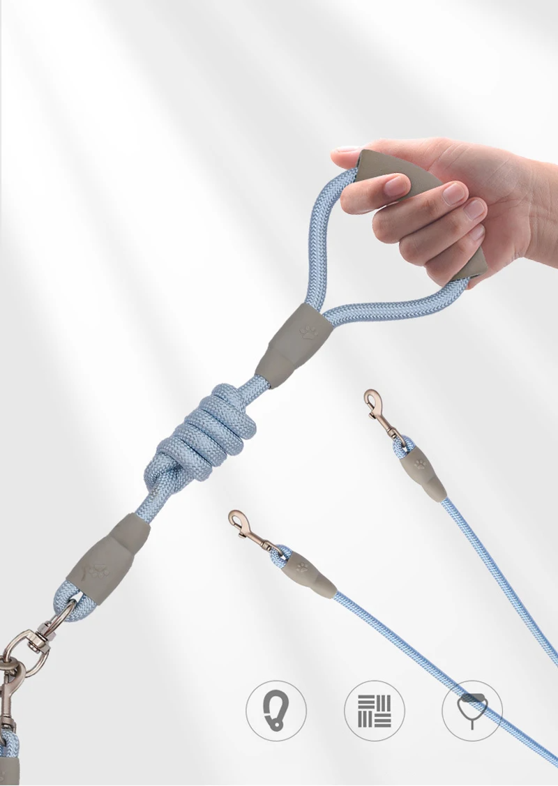 Strong Dual Dog Leash with Soft Handle