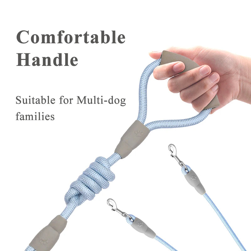 Strong Dual Dog Leash with Soft Handle