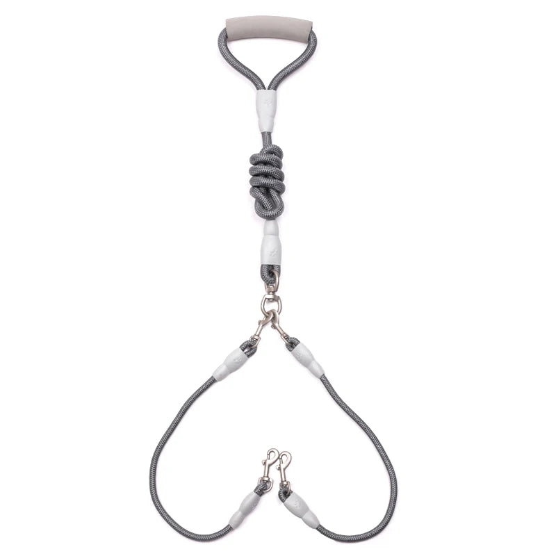 Strong Dual Dog Leash with Soft Handle