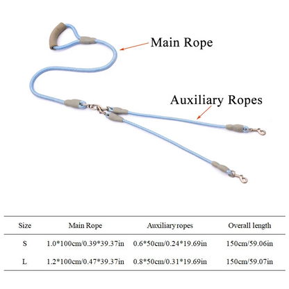Strong Dual Dog Leash with Soft Handle