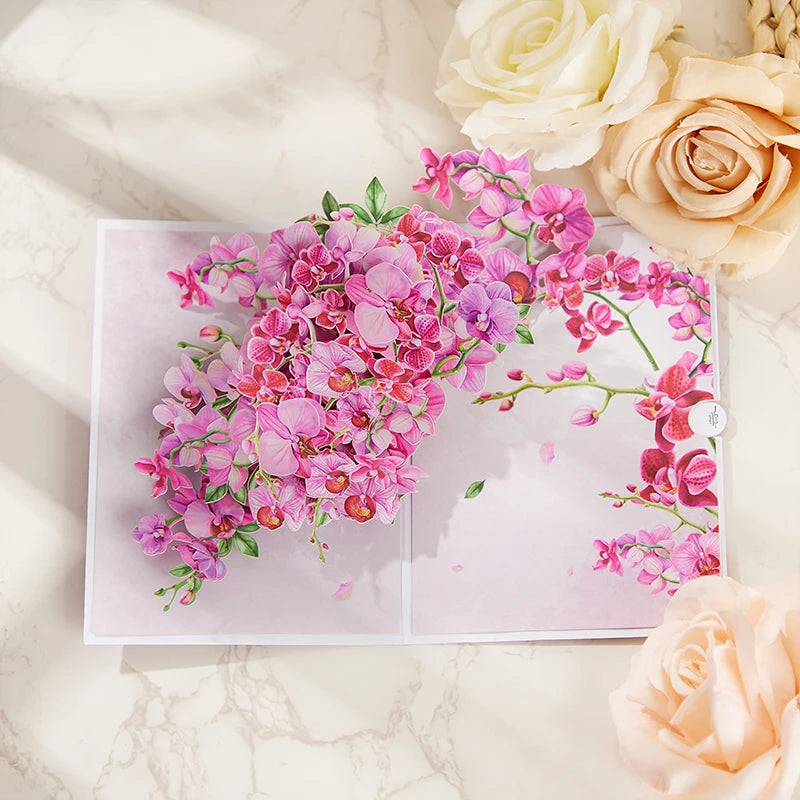 Cymbidium Orchids 3D Pop-Up Card