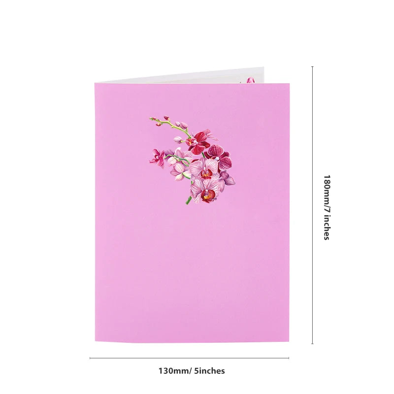 Cymbidium Orchids 3D Pop-Up Card
