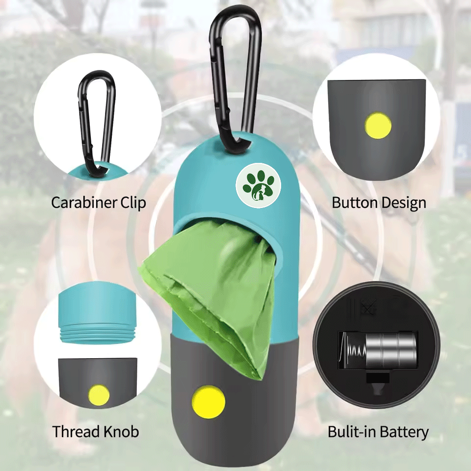 Dog stool Bag Dispenser with LED Light